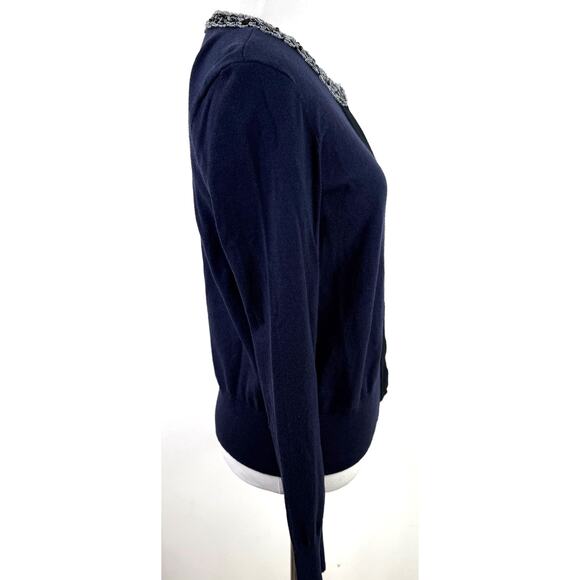 Cabi Midnight Blue Formal Embellised Beaded Cardigan #3304 Size Small - Picture 5 of 7